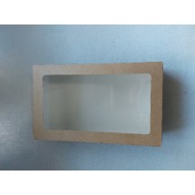 Коробка крафт с окном 23.5х14х6 см, цена за 1 шт